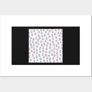 Cute Winter Penguin Pattern Posters and Art